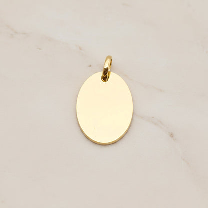 Oval Surgical Steel 12 x 16mm Pendant, 2 Pc - Gold NO ENGRAVING (SG.008)