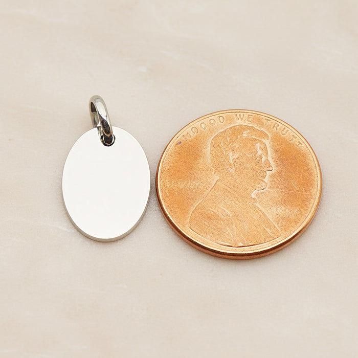 Oval Surgical Steel 10 x 14mm Pendant, 2 Pc - detail view 1 (SG.007)