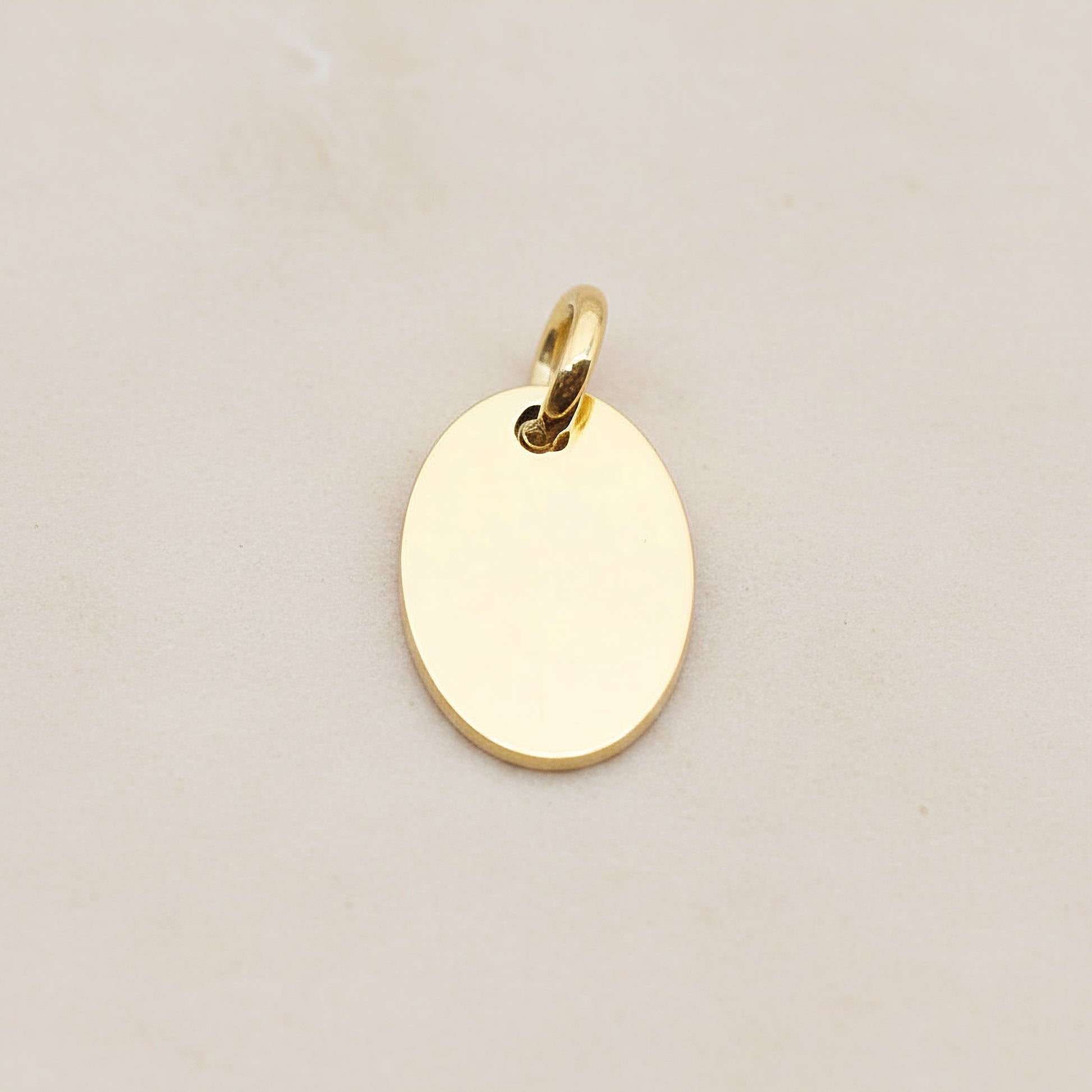 Oval Surgical Steel 10 x 14mm Pendant, 2 Pc - Gold NO ENGRAVING (SG.007)