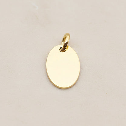 Oval Surgical Steel 10 x 14mm Pendant, 2 Pc - Gold NO ENGRAVING (SG.007)