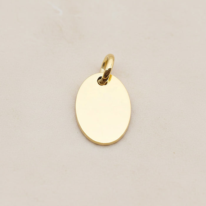 Oval Surgical Steel 10 x 14mm Pendant, 2 Pc - Gold NO ENGRAVING (SG.007)