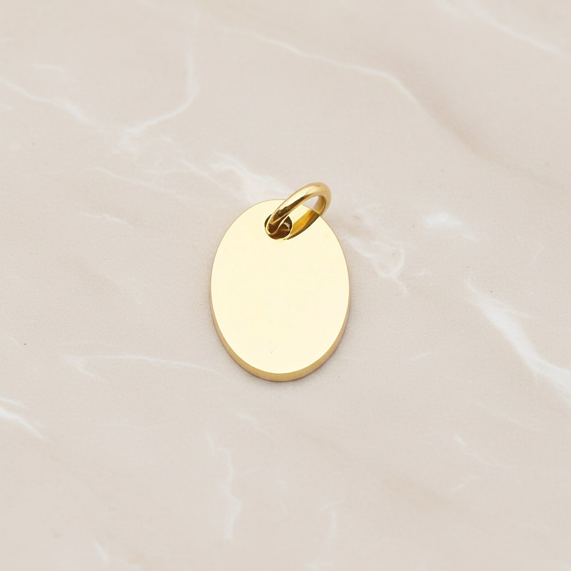 Oval Surgical Steel 8 x 10mm Pendant, 2 Pc - Gold NO ENGRAVING (SG.006)