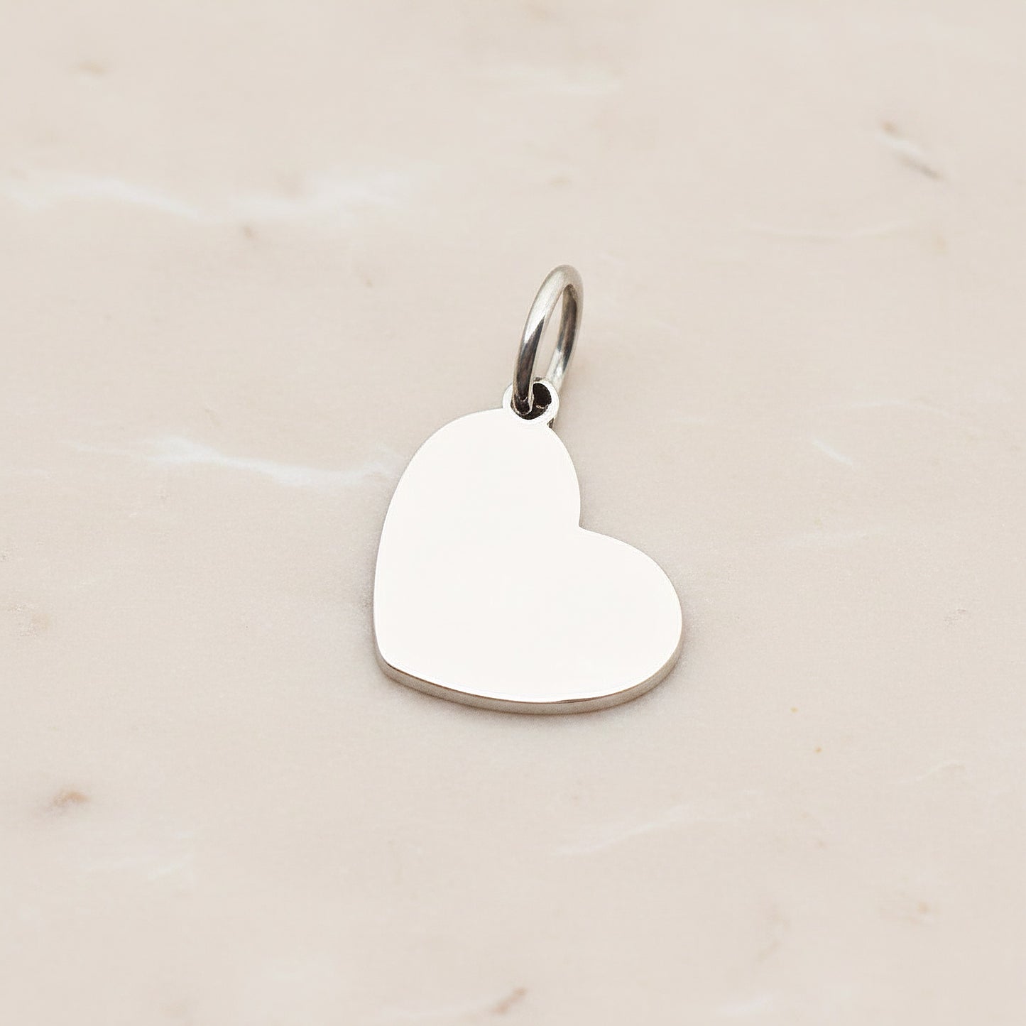 Heart Surgical Steel 15 x 13mm Pendant, 2 Pc - Silver NO ENGRAVING (SG.019)