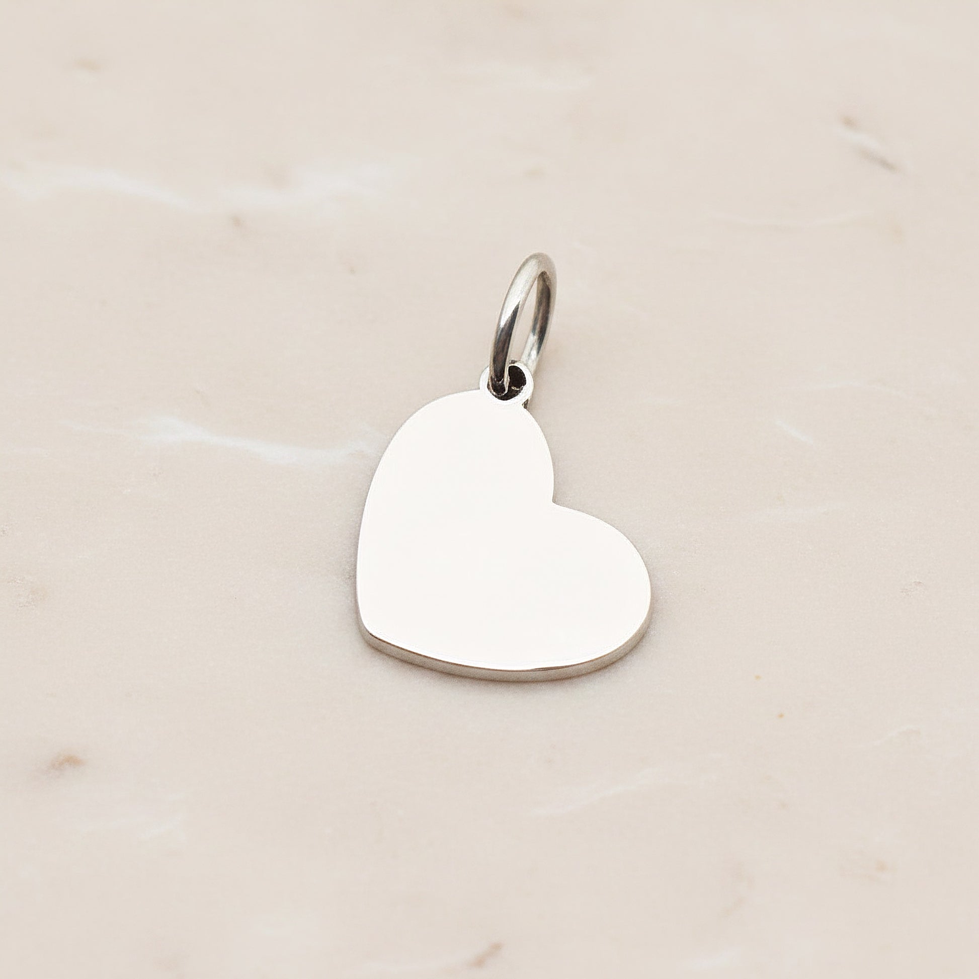 Heart Surgical Steel 15 x 13mm Pendant, 2 Pc - Silver NO ENGRAVING (SG.019)