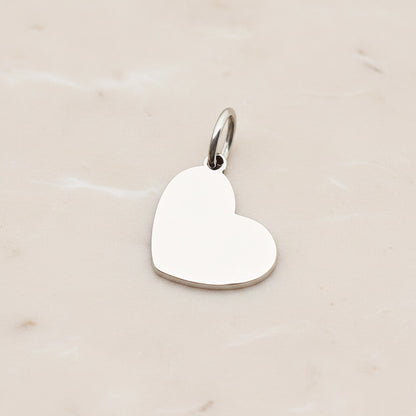 Heart Surgical Steel 15 x 13mm Pendant, 2 Pc - Silver NO ENGRAVING (SG.019)