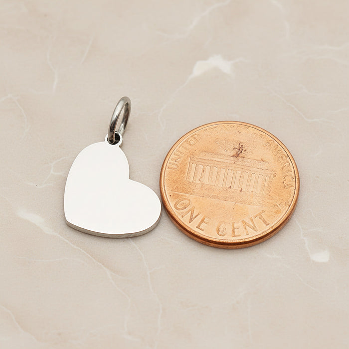 Heart Surgical Steel 15 x 13mm Pendant, 2 Pc - detail view 1 (SG.019)