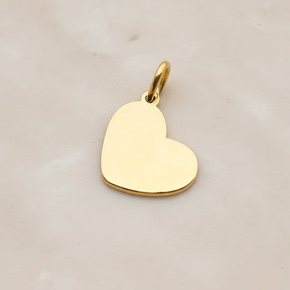 Heart Surgical Steel 15 x 13mm Pendant, 2 Pc - Gold NO ENGRAVING (SG.019)