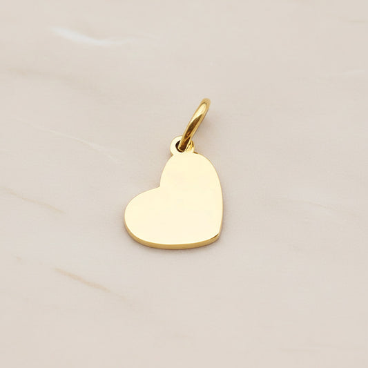 Heart Surgical Steel 12 x 10mm Pendant, 2 Pc - Gold NO ENGRAVING (SG.018)