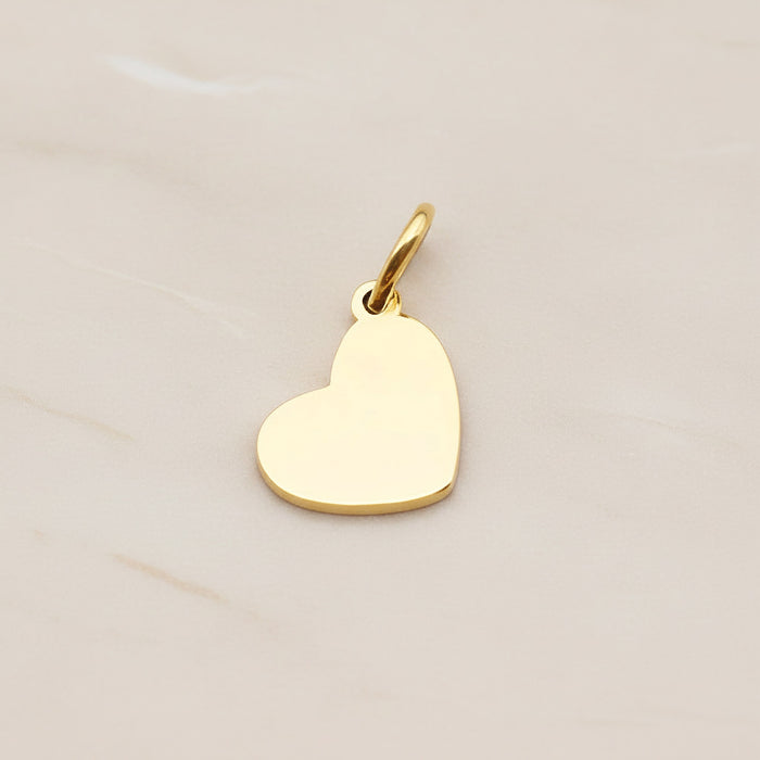 Heart Surgical Steel 12 x 10mm Pendant, 2 Pc - Gold NO ENGRAVING (SG.018)