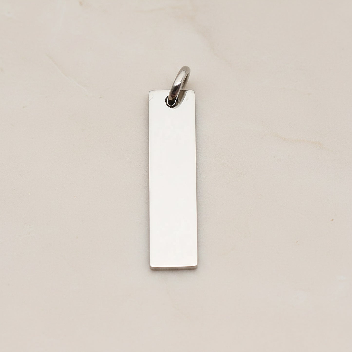 Rectangle Bar Surgical Steel 25 x 6mm Pendant, 2 Pc - Silver NO ENGRAVING (SG.025)