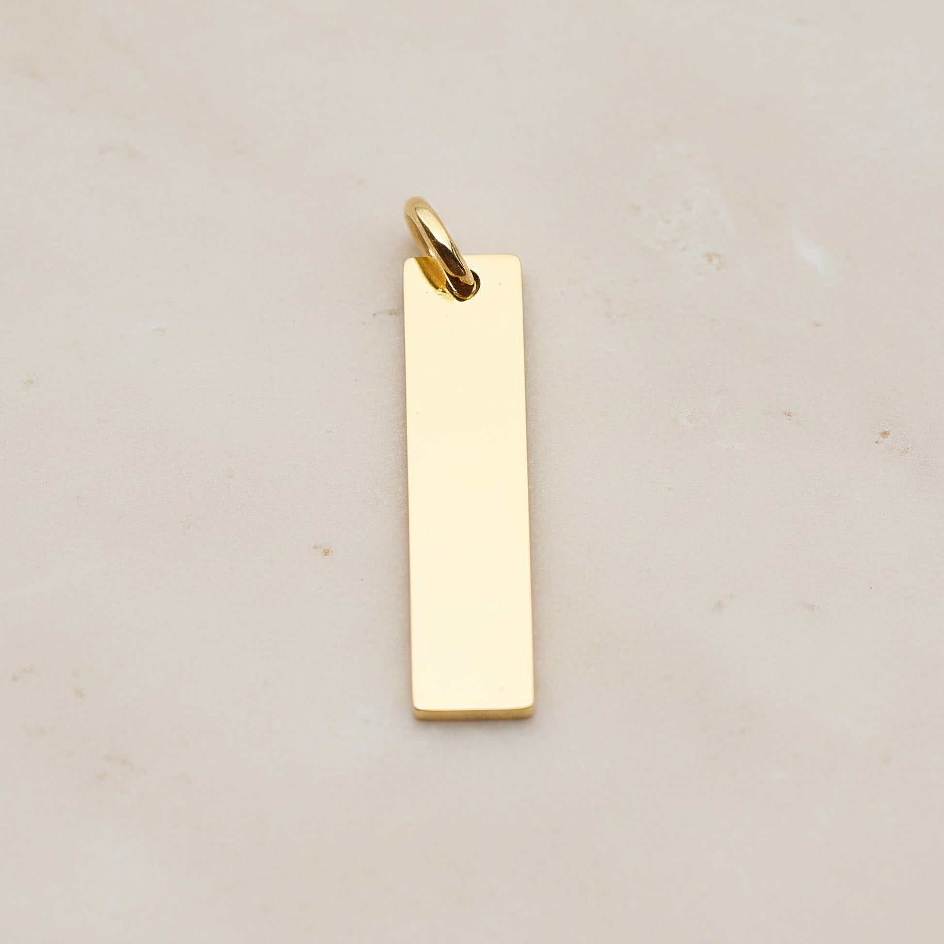 Rectangle Bar Surgical Steel 25 x 6mm Pendant, 2 Pc - Gold NO ENGRAVING (SG.025)