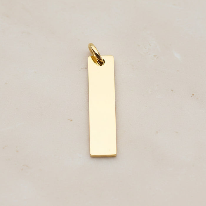 Rectangle Bar Surgical Steel 25 x 6mm Pendant, 2 Pc - Gold NO ENGRAVING (SG.025)