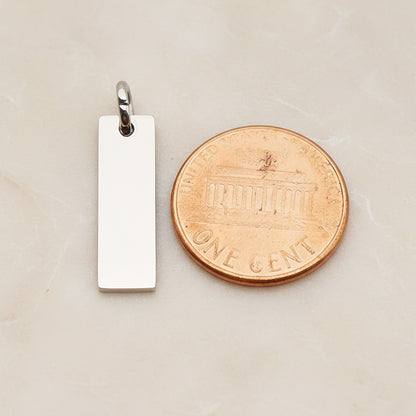 Rectangle Surgical Steel 20 x 6mm Pendant, 2 Pc - detail view 1 (SG.024)