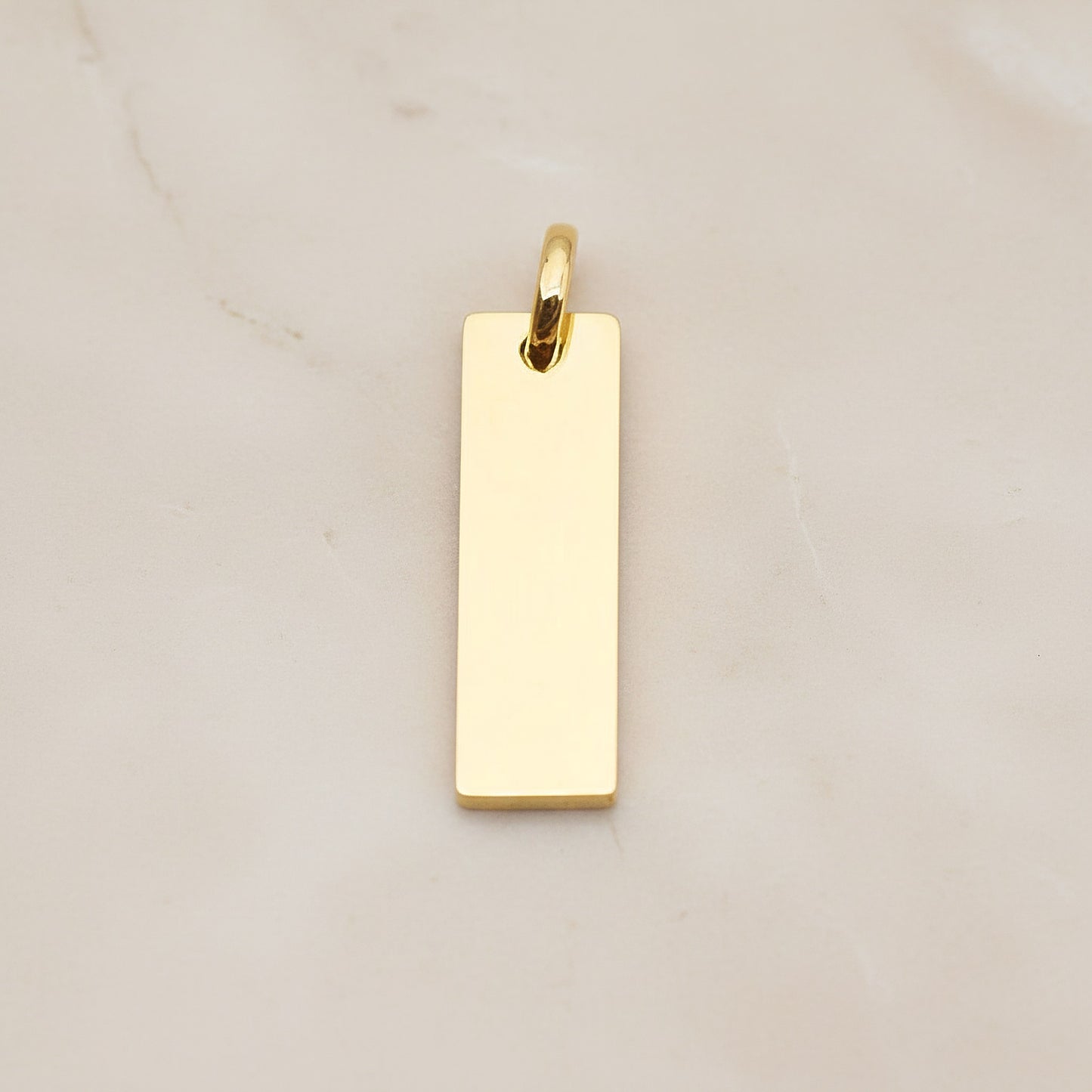 Rectangle Surgical Steel 20 x 6mm Pendant, 2 Pc - Gold NO ENGRAVING (SG.024)