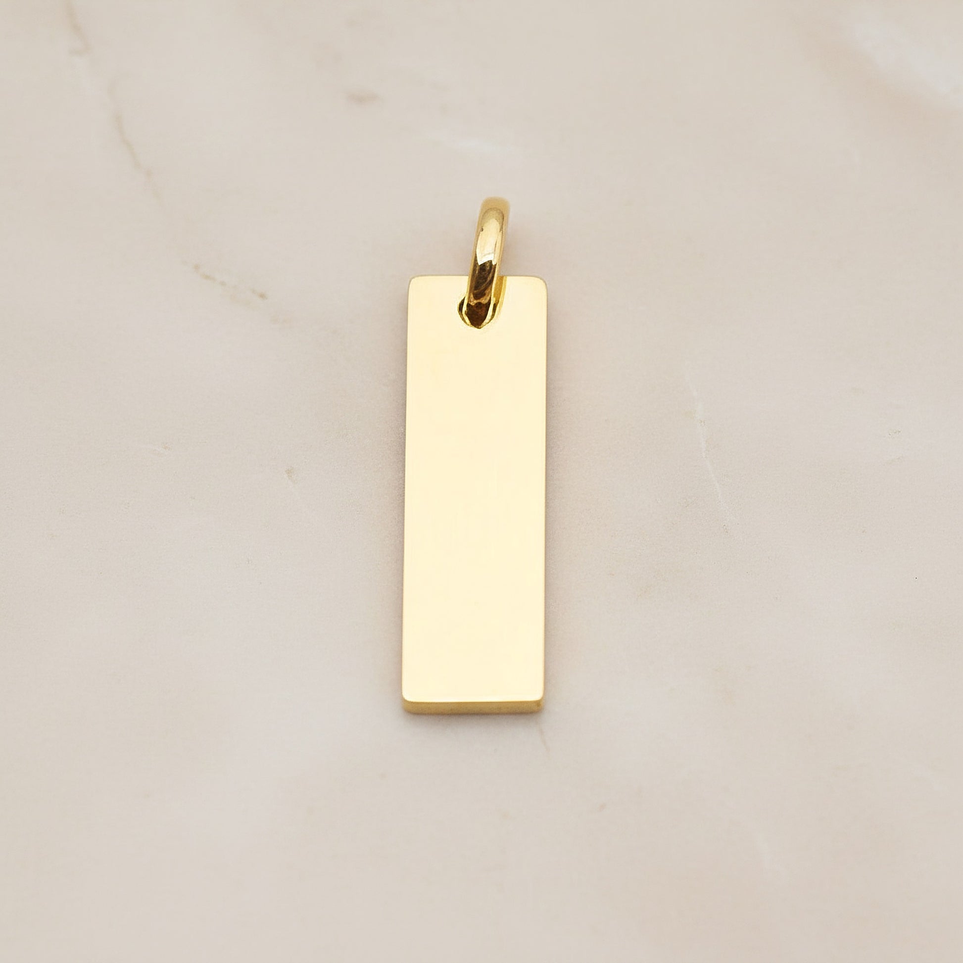 Rectangle Surgical Steel 20 x 6mm Pendant, 2 Pc - Gold NO ENGRAVING (SG.024)