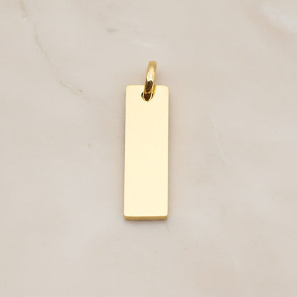 Rectangle Surgical Steel 20 x 6mm Pendant, 2 Pc - Gold NO ENGRAVING (SG.024)