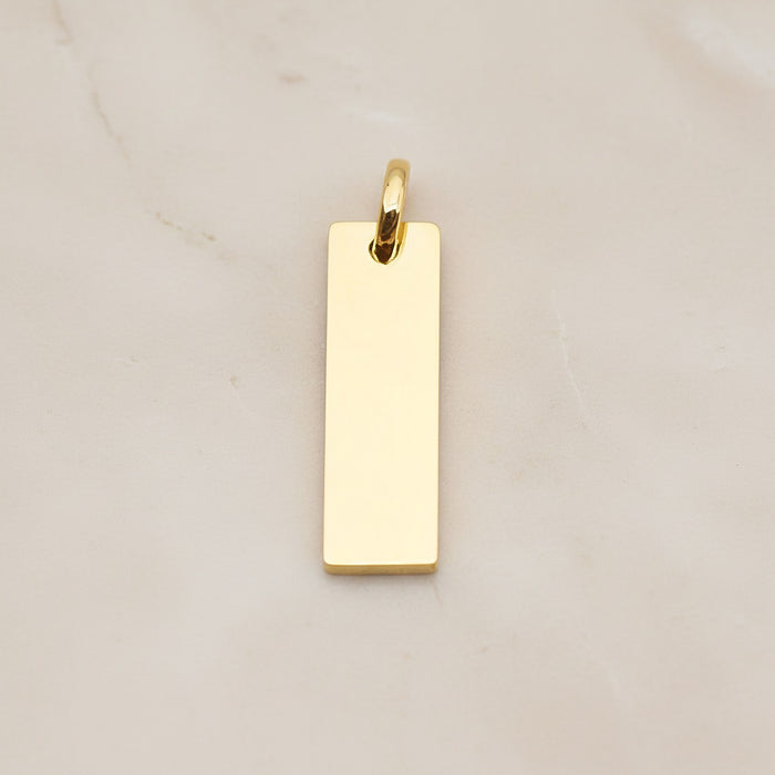 Rectangle Surgical Steel 20 x 6mm Pendant, 2 Pc - Gold NO ENGRAVING (SG.024)