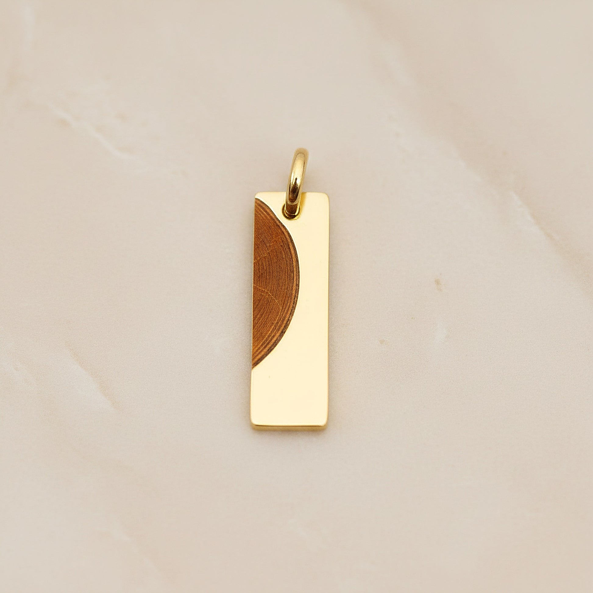 Rectangle Surgical Steel 20 x 6mm Pendant, 2 Pc - Gold ENGRAVING (SG.024)