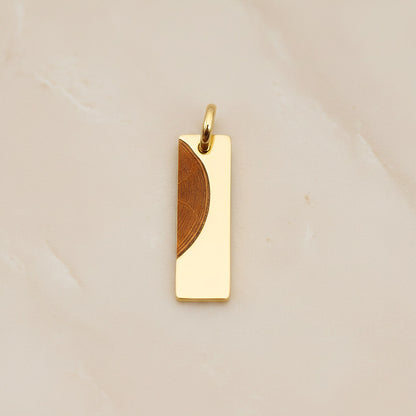 Rectangle Surgical Steel 20 x 6mm Pendant, 2 Pc - Gold ENGRAVING (SG.024)