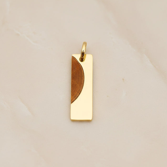 Rectangle Surgical Steel 20 x 6mm Pendant, 2 Pc - Gold ENGRAVING (SG.024)