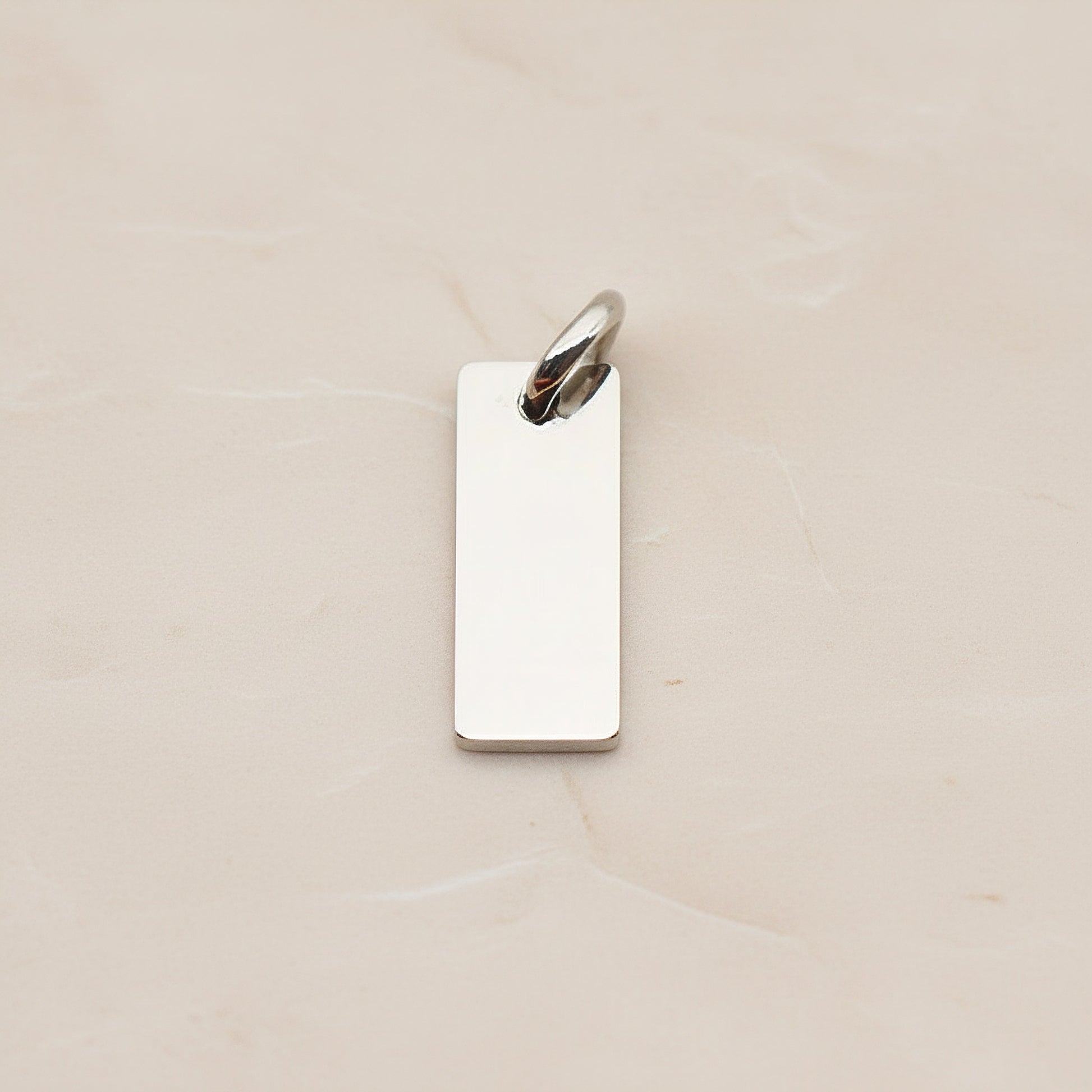 Rectangle Surgical Steel 15 x 6mm Pendant, 2 Pc - Silver NO ENGRAVING (SG.023)