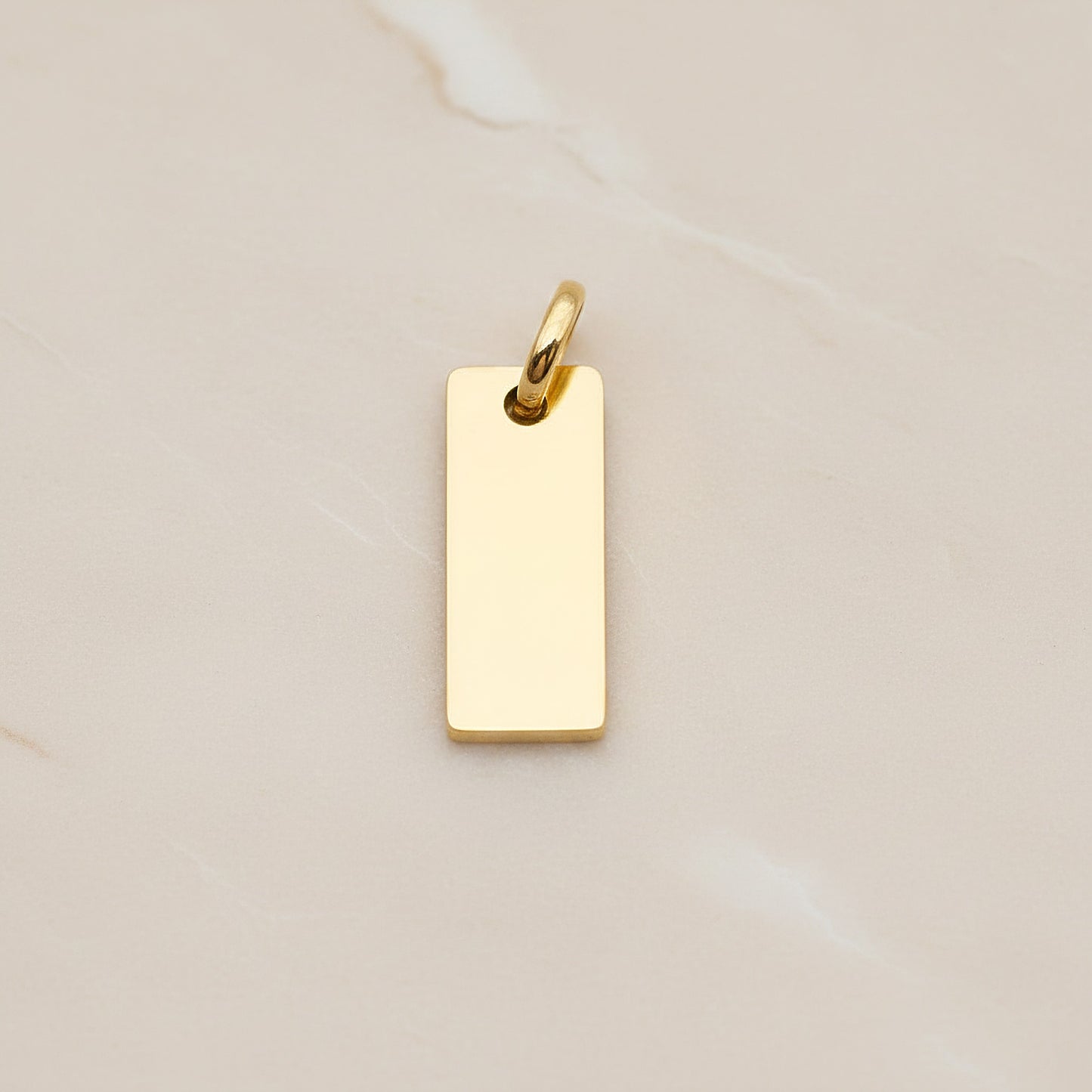 Rectangle Surgical Steel 15 x 6mm Pendant, 2 Pc - Gold NO ENGRAVING (SG.023)