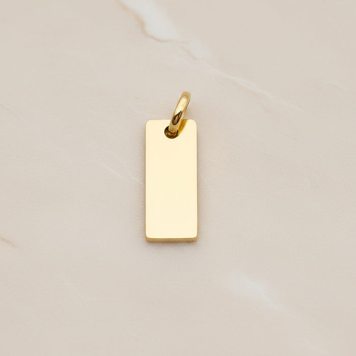 Rectangle Surgical Steel 15 x 6mm Pendant, 2 Pc - Gold NO ENGRAVING (SG.023)