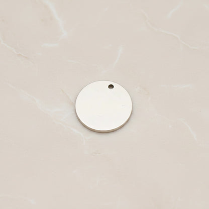 Round Surgical Steel 11mm Disc Pendant, 2 Pc - Silver NO ENGRAVING (SG.028)