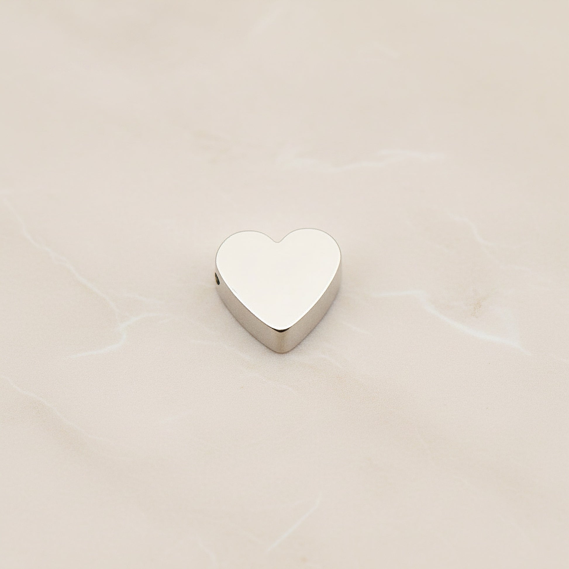 Heart Surgical Steel 9 x 8mm Pendant, 2 Pc - Silver NO ENGRAVING (SG.026)
