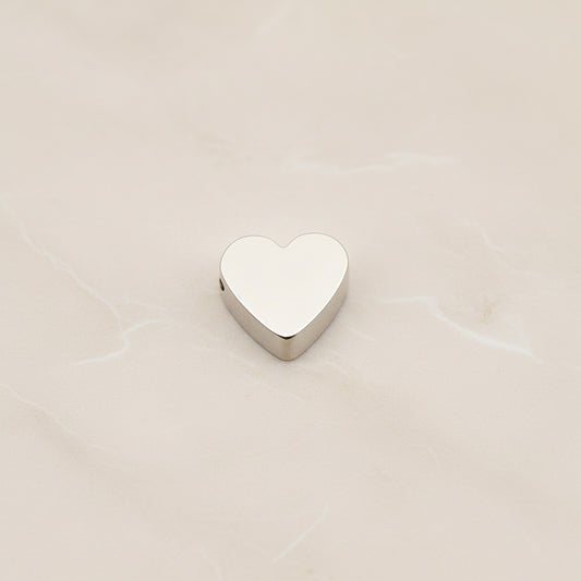 Heart Surgical Steel 9 x 8mm Pendant, 2 Pc - Silver NO ENGRAVING (SG.026)