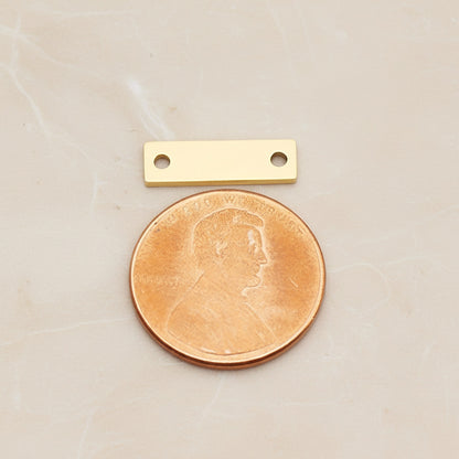 Rectangle Surgical Steel 5 x 15mm Connector, 2 Pc (SG.020)