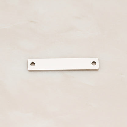 Rectangle Surgical Steel 5x25mm Connector, 2 Pc - Silver NO ENGRAVING (SG.021)