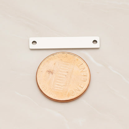 Rectangle Surgical Steel 5x25mm Connector, 2 Pc - detail view 1 (SG.021)