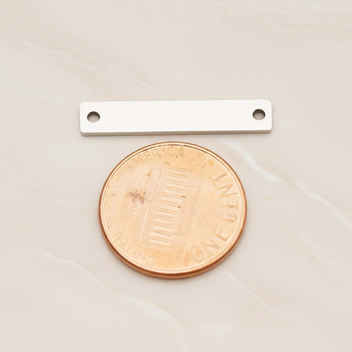 Rectangle Surgical Steel 5x25mm Connector, 2 Pc - detail view 1 (SG.021)