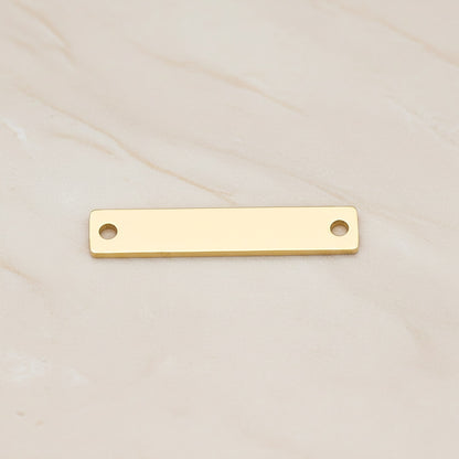 Rectangle Surgical Steel 5x25mm Connector, 2 Pc - Gold NO ENGRAVING (SG.021)