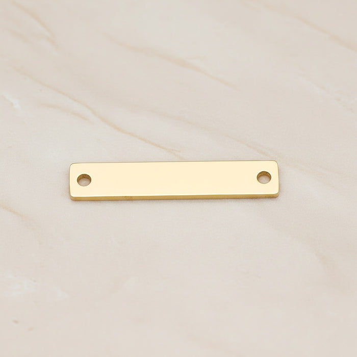 Rectangle Surgical Steel 5x25mm Connector, 2 Pc - Gold NO ENGRAVING (SG.021)