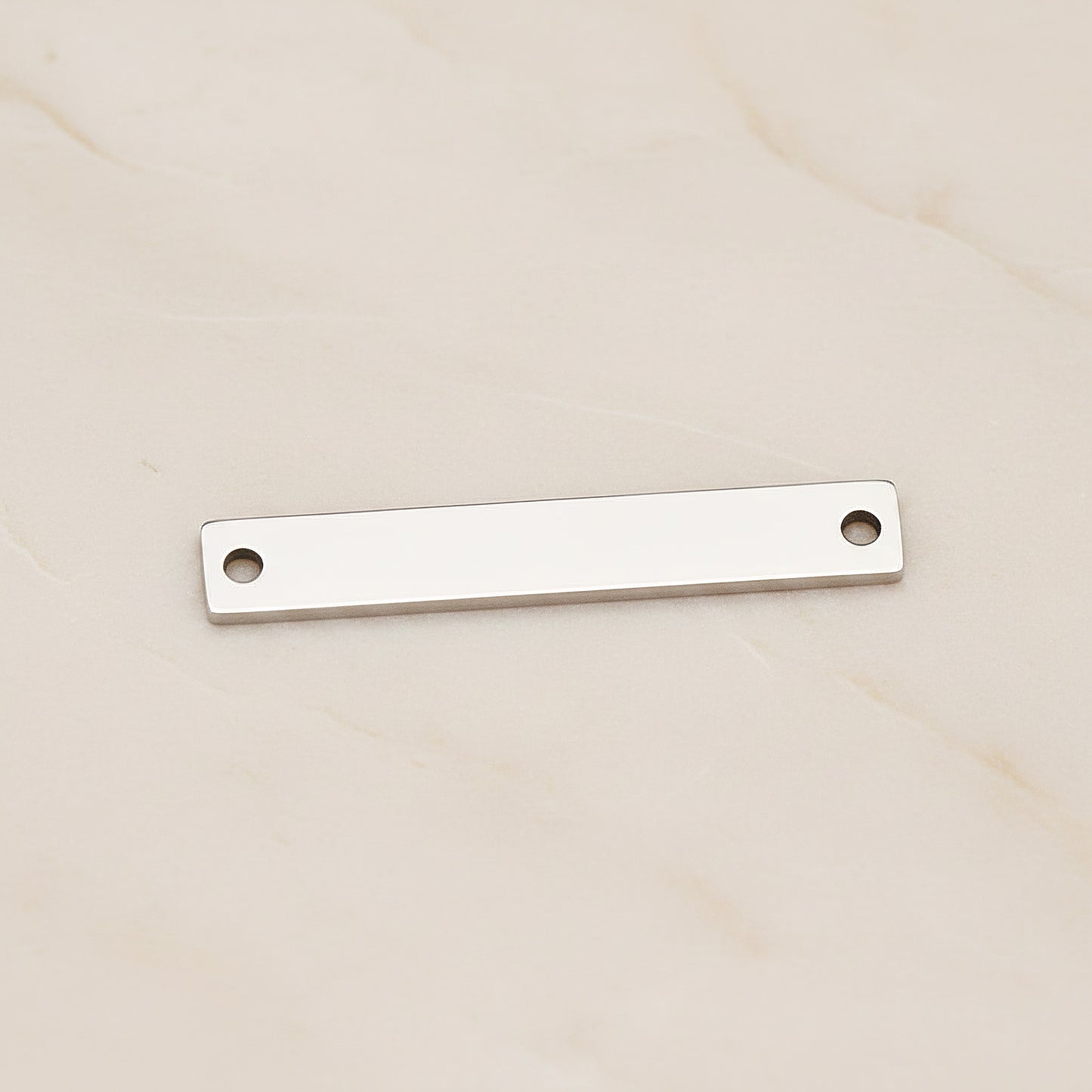 Rectangle Surgical Steel 5 x 30mm Connector, 2 Pc - Silver NO ENGRAVING (SG.022)