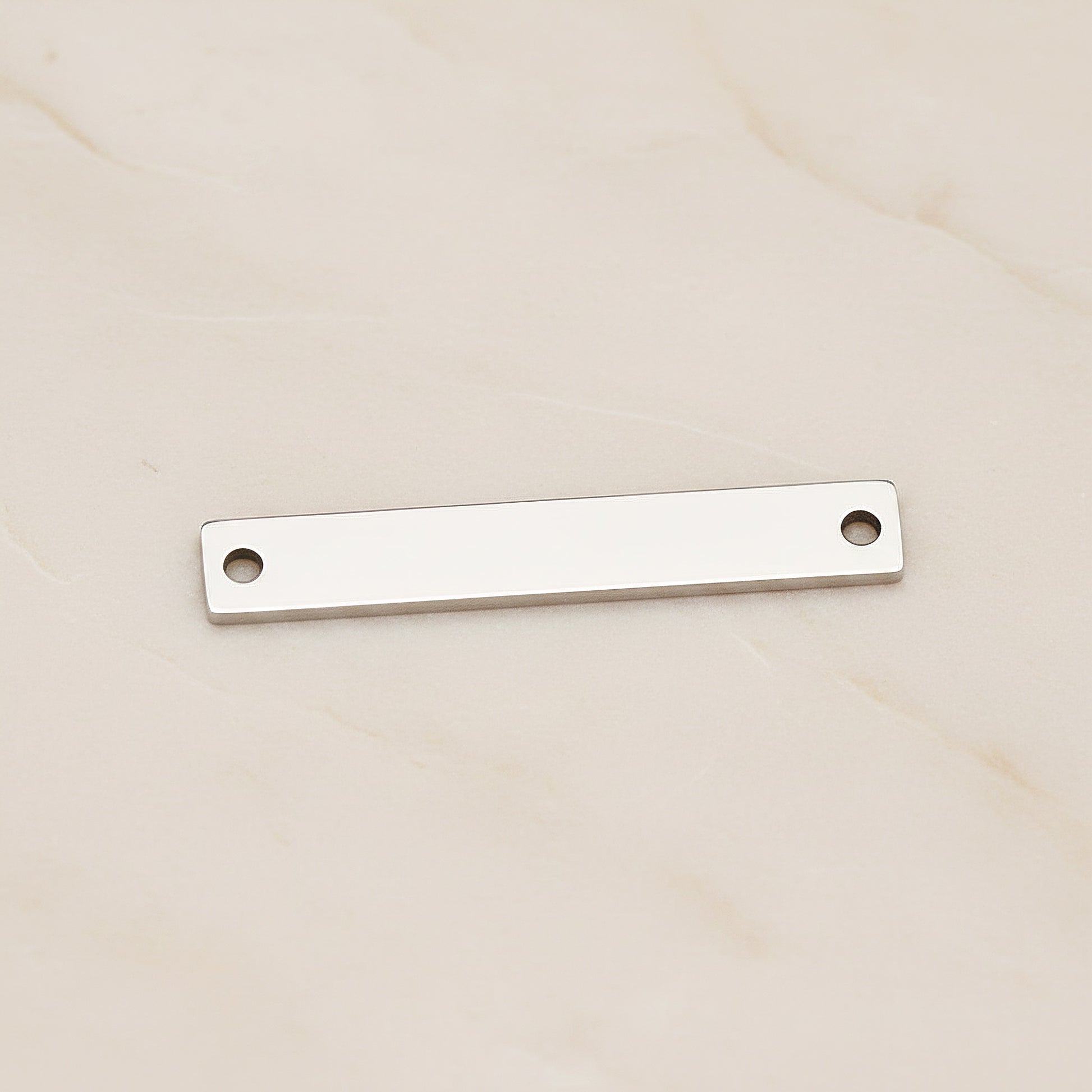 Rectangle Surgical Steel 5 x 30mm Connector, 2 Pc - Silver NO ENGRAVING (SG.022)
