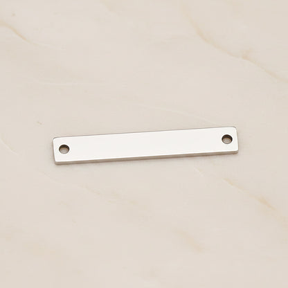 Rectangle Surgical Steel 5 x 30mm Connector, 2 Pc - Silver NO ENGRAVING (SG.022)