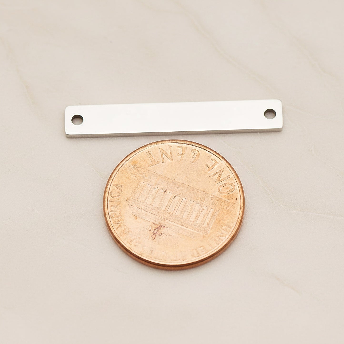 Rectangle Surgical Steel 5 x 30mm Connector, 2 Pc - detail view 1 (SG.022)