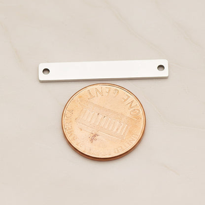 Rectangle Surgical Steel 5 x 30mm Connector, 2 Pc - detail view 1 (SG.022)