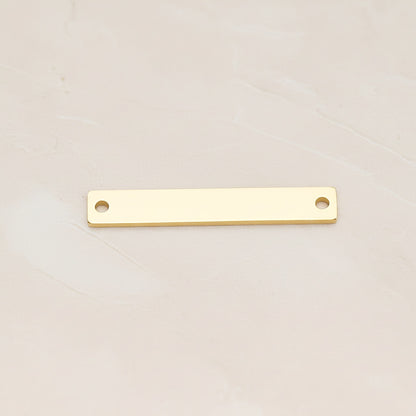 Rectangle Surgical Steel 5 x 30mm Connector, 2 Pc - Gold NO ENGRAVING (SG.022)