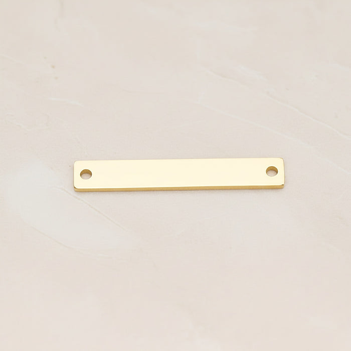 Rectangle Surgical Steel 5 x 30mm Connector, 2 Pc - Gold NO ENGRAVING (SG.022)
