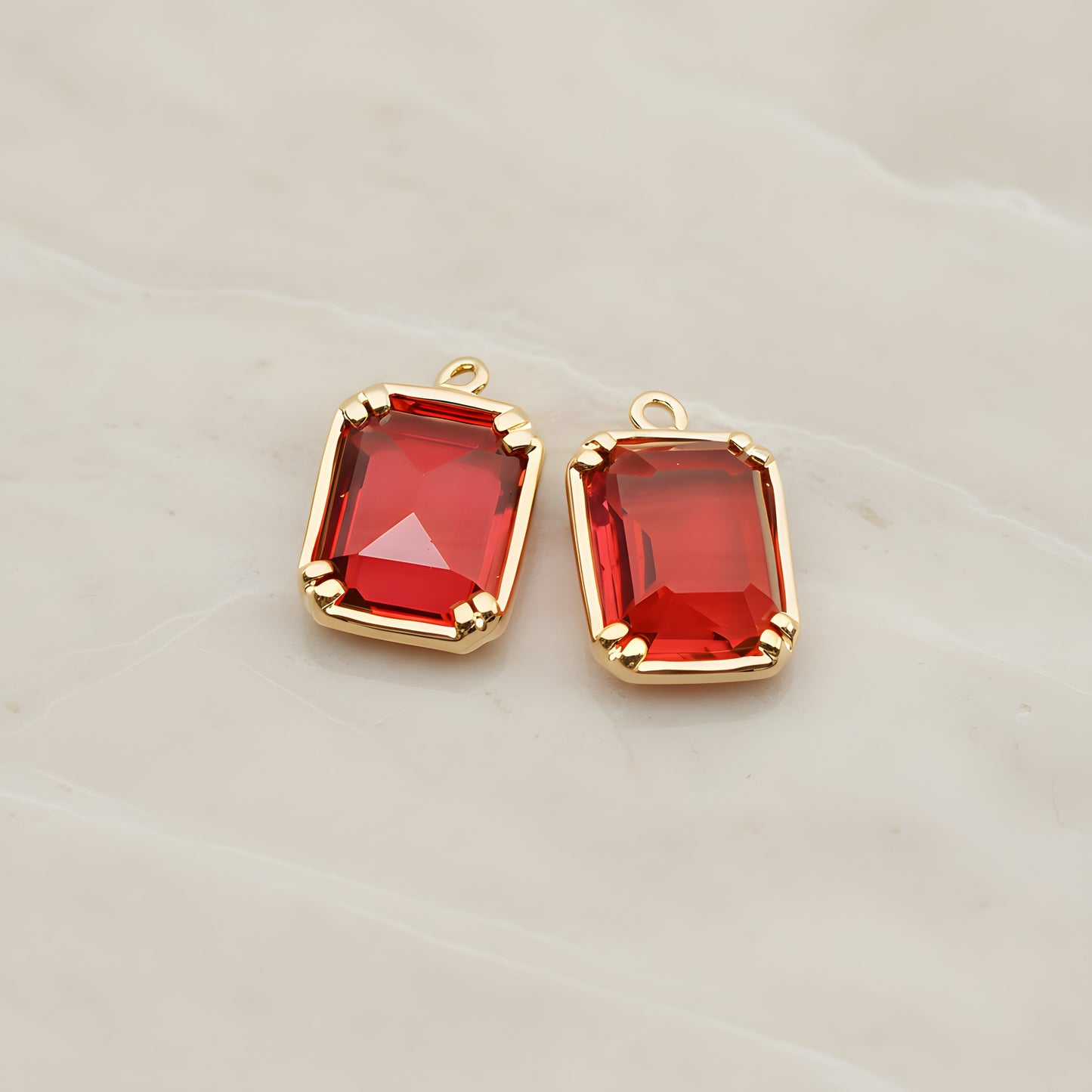 Rectangle Framed Glass Pendant, 2 Pc (FS.065)