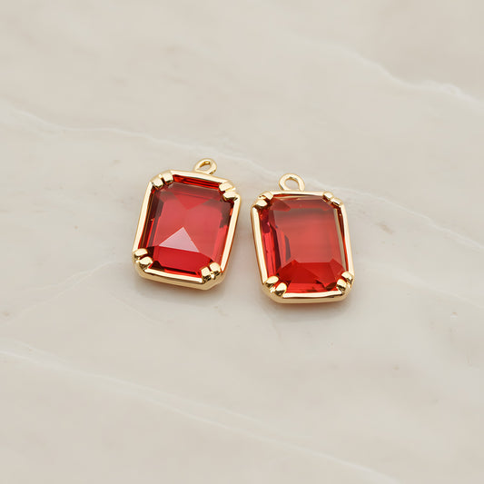 Rectangle Framed Glass Pendant, 2 Pc (FS.065)