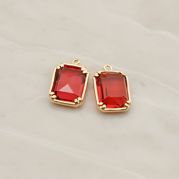Rectangle Framed Glass Pendant, 2 Pc (FS.065)