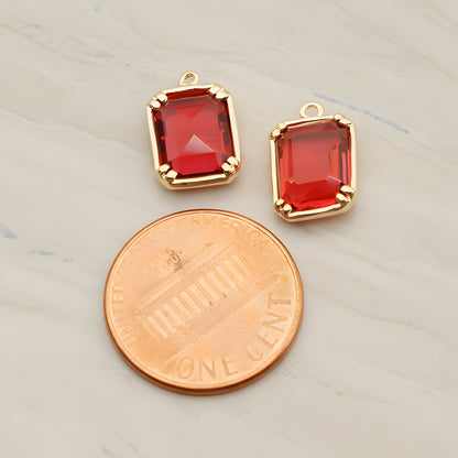 Rectangle Framed Glass Pendant, 2 Pc (FS.065)