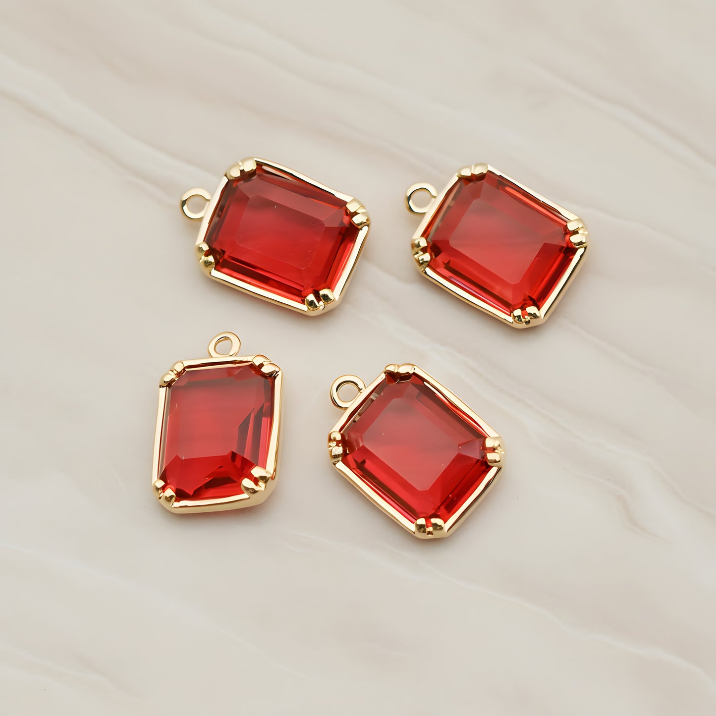 Rectangle Framed Glass Pendant, 2 Pc (FS.065)