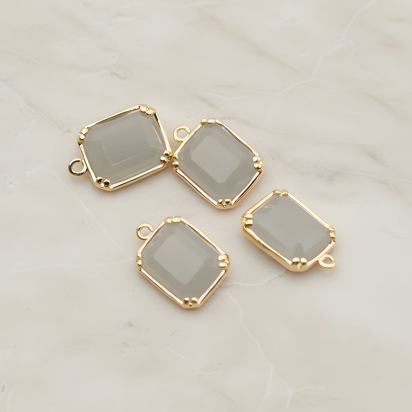 Rectangle Framed Glass Pendant, 2 Pc (FS.065)
