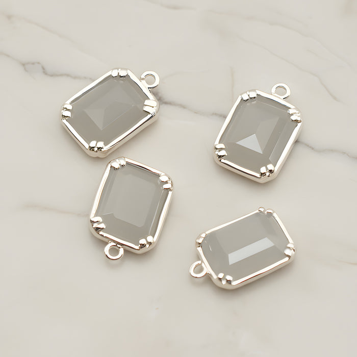 Rectangle Framed Glass Pendant, 2 Pc (FS.065)